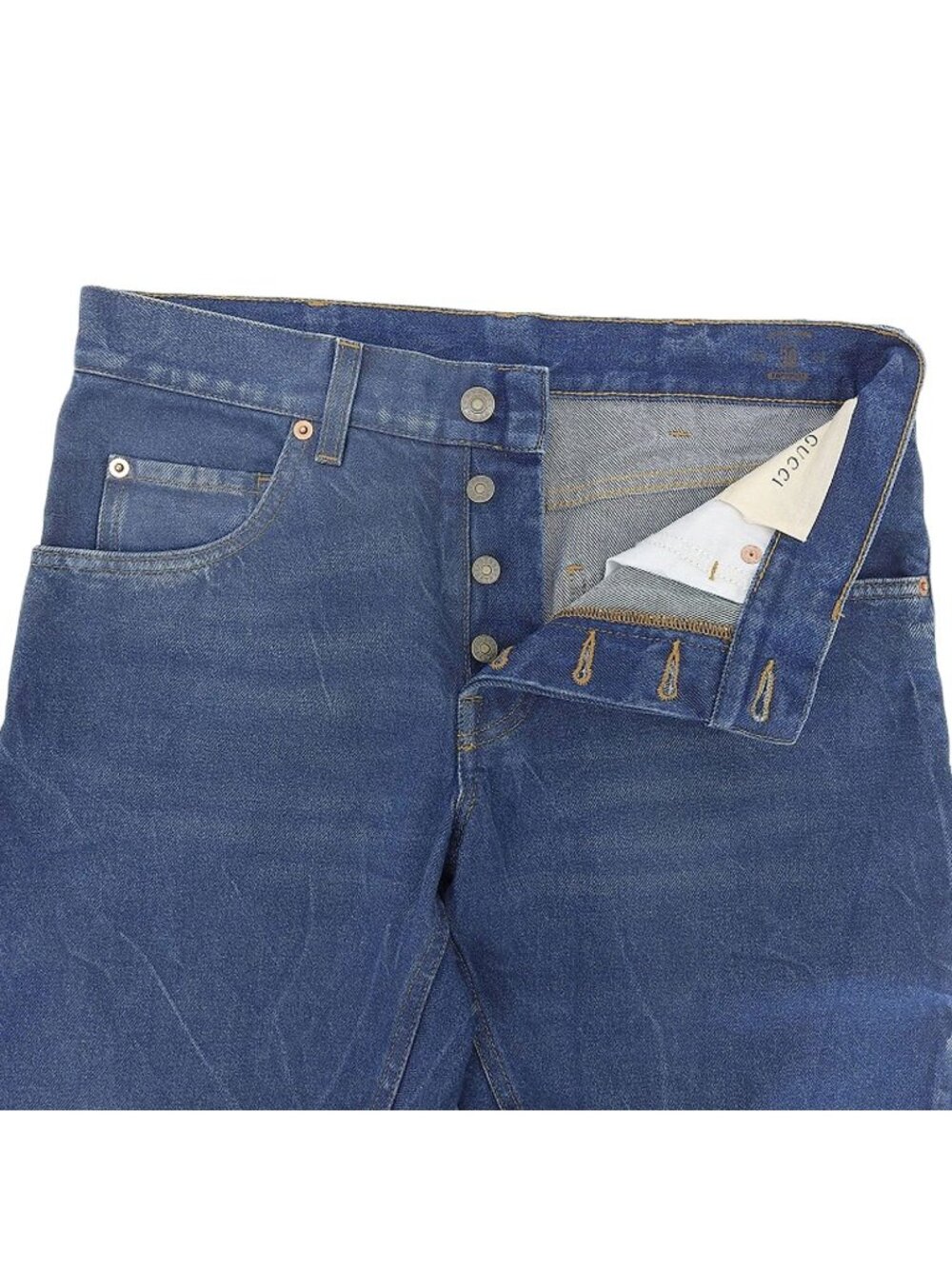 Gucci Pants Denim Jeans Embroidery Cotton Bottom